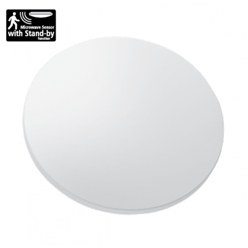 Obrázok pre Led Ceiling vodeodolný kruhový biely 12W/650lm 255mm , IP44 , IK04 , s mikrovlnným senzorom , Teplá biela