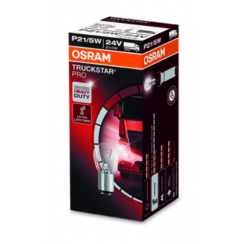 Obrázok pre OSRAM Halogénová Autožiarovka TRUCKSTAR PRO O7537TSP - BAY15d , 24V , 5W , P21/5W +100% životnosti