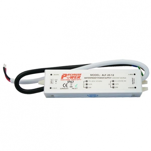 Obrázok pre Vodeodolný napájací zdroj ALF pre Led pásy 12V / 20W , IP67