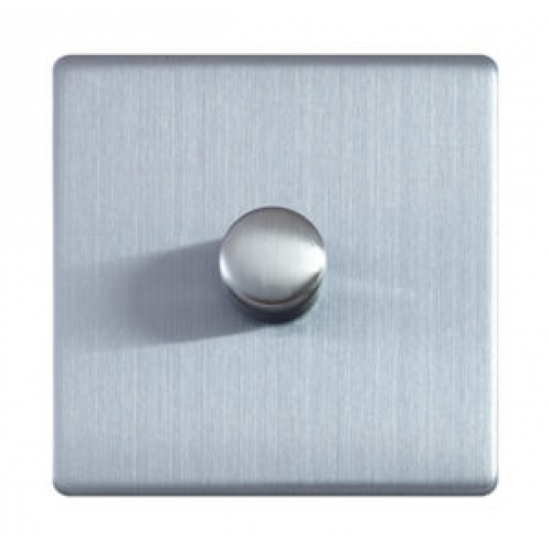 Obrázok pre Govena Stmievač univerzálny otočný 100W METAL STEEL - leštená oceľ