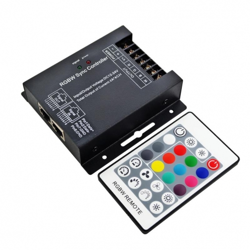 Obrázok pre RF ovládač RGBW + diaľkové ovládanie 24 tlačidiel , 288W , 12/24V DC , 433,92MHz