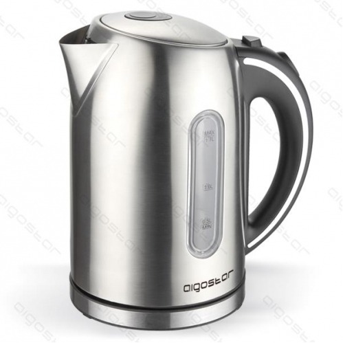 Obrázok pre Rýchlovarná nerezová kanvica - 1,7L , nerez/čierna - 2200W