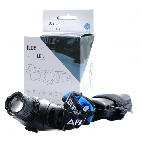 Obrázok pre Led čelová lampa vodeodolná M-Tech IL08 Q5 3xAAA IP44 3-módová čelovka