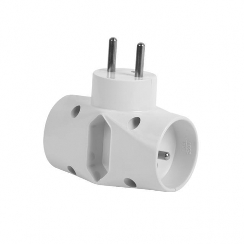Obrázok pre Adaptér , elektrická rozvodka biela ZARK KRT/2-1