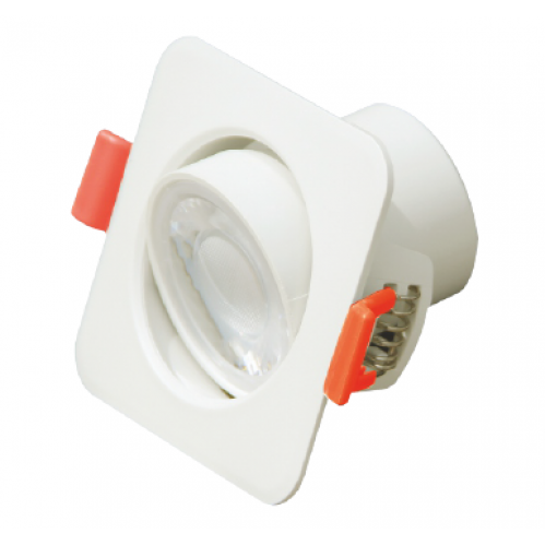 Obrázok pre Led Panel štvorcový biely s úzkym uhlom svietenia 38° nastaviteľný 8W/640lm , 74mm , IP40 , Studená biela