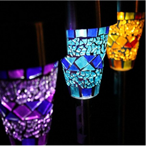 Obrázok pre Záhradná LED solárna lampa MOSAIC modrá