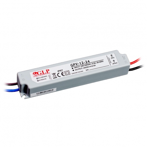 Obrázok pre GLP Vodeodolný napájací zdroj pre Led pásy - 24V/12W , IP67