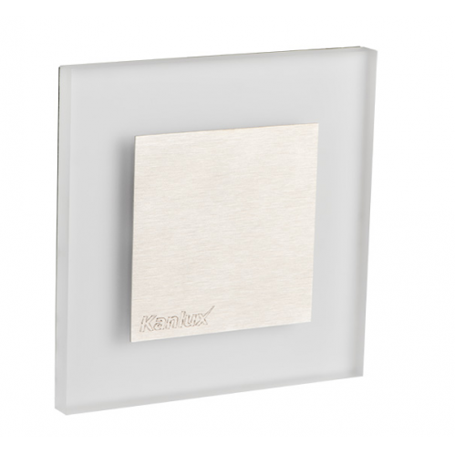 Obrázok pre Schodové svietidlo štvorcové KANLUX APUS MINI 0,8W/15lm , brúsené striebro , 12V DC , teplá biela