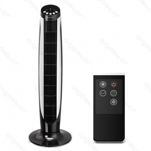Obrázok pre Stĺpový ventilátor 45W - čierny s časovačom a diaľkovým ovládaním