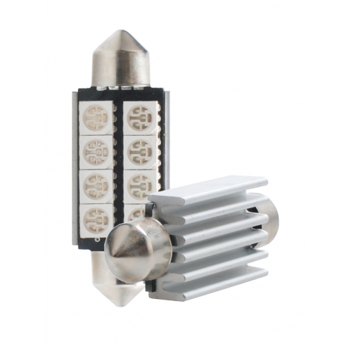 Obrázok pre LED Autožiarovka L309B - C5W 41mm 8xSMD5050 Radiator CANBUS , modrá