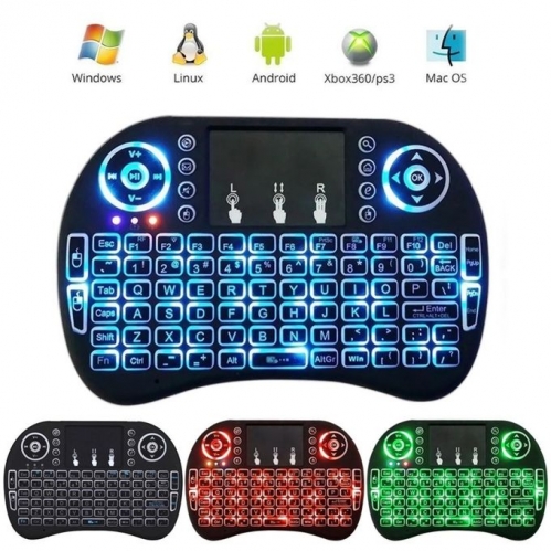 Obrázok pre Mini bezdrôtová klávesnica pre smart TV (2D/3D) , PC , Xbox 360/PS3 , Android TV boxy , Notebook, ... čierna s podsvietením