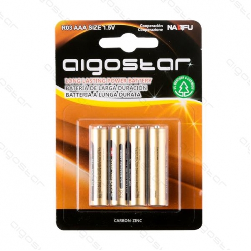 Obrázok pre Sada 4ks karbón-zink batérií Aigostar AAA R03 1,5V