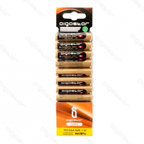 Obrázok pre Sada 12ks karbón-zink batérií Aigostar AAA R03 1,5V
