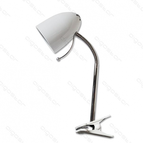 Obrázok pre LED stolná flexibilná lampa BLANCO E27 biela s klipom