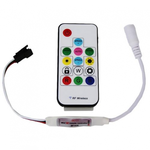 Obrázok pre RF ovládač RGB + diaľkové ovládanie 14 tlačidiel 72W , 6A so spojkou WS2811