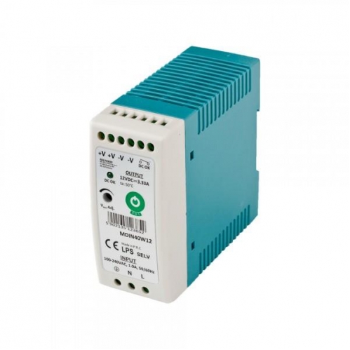Obrázok pre Napájací zdroj na DIN lištu 40W/12V DC 3,33A