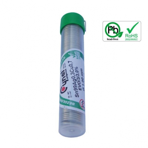 Obrázok pre EKO Cín s tavidlom na spájkovanie CYNEL UNIPRESS 1.0mm , 14g ,  bezolovnatý