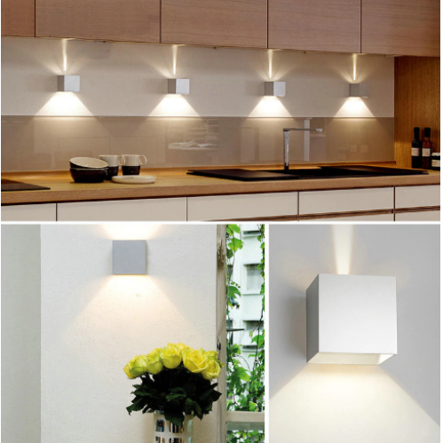 Obrázok pre Nástenné vonkajšie svietidlo biele WallLamp 10W , 2xCOB , IP65 , Teplá biela s nastaviteľným uhlom svietenia