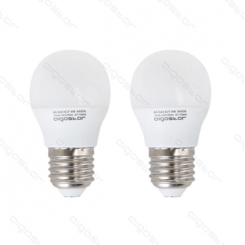 Obrázok pre Sada 2ks LED žiarovka E27 4W/340lm , glóbus G45 , Studená biela