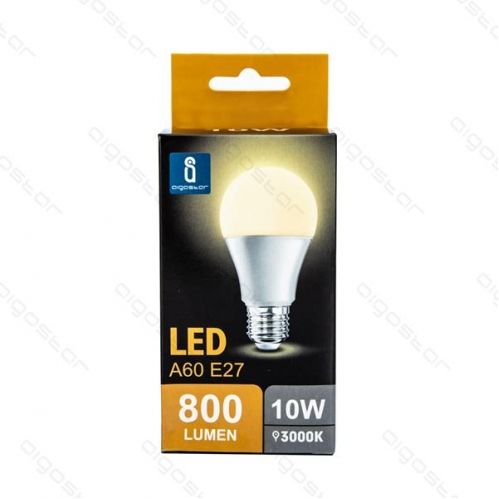 Obrázok pre LED žiarovka E27 10W/800lm , klasik A60 , BOX , Teplá biela