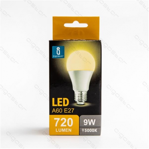 Obrázok pre LED žiarovka E27 9W/720lm , klasik A60 , BOX , Teplá biela