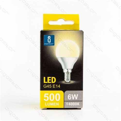 Obrázok pre LED žiarovka E14 6W/500lm , glóbus G45 , BOX , Neutrálna biela 
