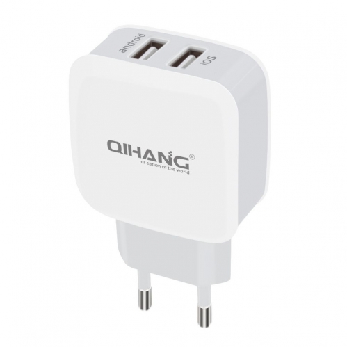 Obrázok pre EU vysokorýchlostná nabíjačka 2,4A , 2x USB Port , s káblom Type-C