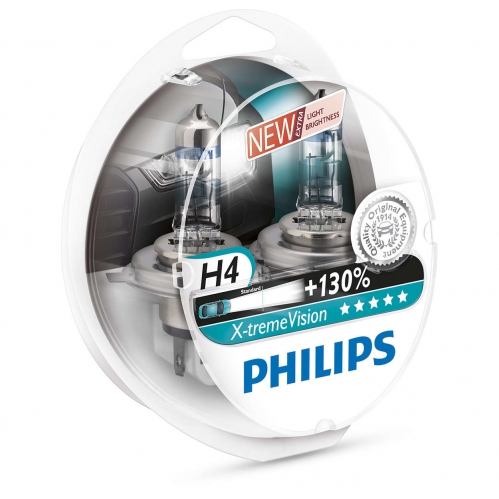 Obrázok pre PHILIPS Halogénová Autožiarovka H4 X-treme Vision DUO , 12V , 60/55W , P43t-38 S2 + 130% svietivosti