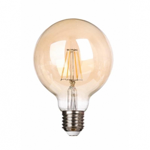 Obrázok pre LED žiarovka FILUX E27 4W/380lm , G95 LED vlákno , Teplá biela