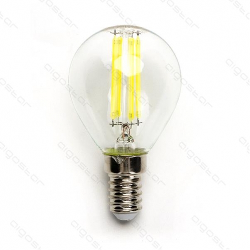 Obrázok pre LED žiarovka E14 4W/470lm , glóbus G45 LED vlákno , Studená biela
