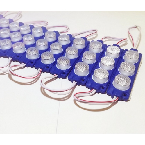 Obrázok pre LED Modul 3W/270lm , 12V , IP65 modrá , s 3xSMD LED a šošovkami
