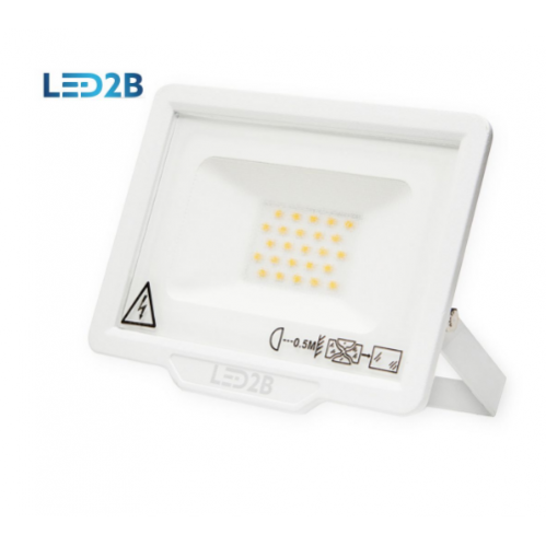 Obrázok pre KOBI LED reflektor LED2B 20W/1600lm , SLIM , biely , IP65 , bez senzora , Teplá biela