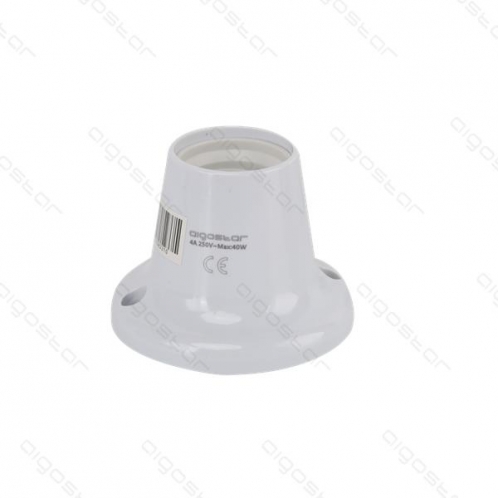 Obrázok pre Objímka E27 PVC, rovná , biela