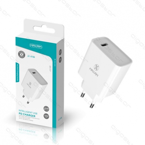 Obrázok pre EU vysokorýchlostná nabíjačka JC-5100, 1x Port Type-C 3A PD