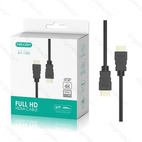 Obrázok pre Kábel HDMI V1.4 AV-1200, 4K, 3M