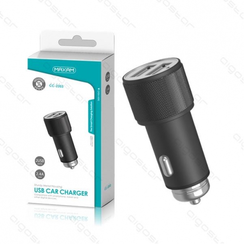 Obrázok pre Adaptér do automobilových zapaľovačov, autonabíjačka 12/24V DC, 2x USB, 2.4A, Čierna