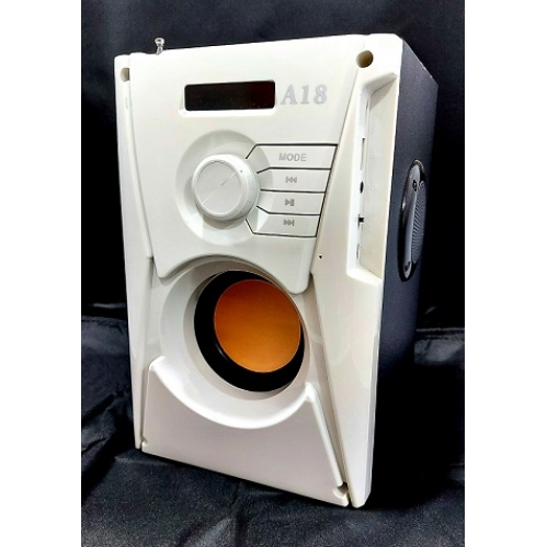 Obrázok pre Bluetooth Prenosný drevený biely Reproduktor A18 - mobile multimedia wireless speaker s diaľkovým ovládaním a anténou
