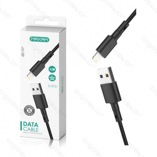 Obrázok pre Nabíjací dátový kábel SJ-3101 USB/iPhone, 1.2M, 2A, Čierny