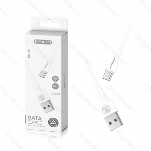 Obrázok pre Nabíjací dátový kábel SJ-2100 USB/Type-C, 1.0M, 2A, Biely