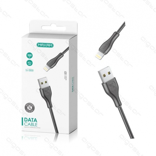 Obrázok pre Nabíjací dátový kábel SJ-3300 USB/iPhone, 3.0M, 2A, Čierny