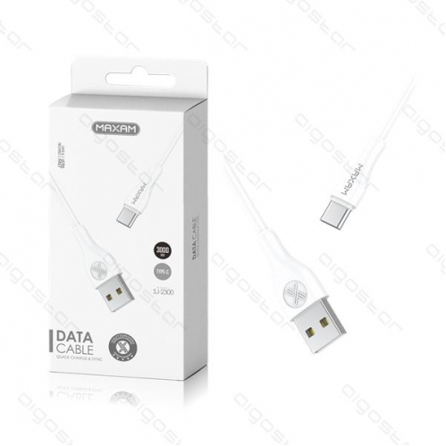 Obrázok pre Nabíjací dátový kábel SJ-2300 USB/Type-C, 3.0M, 2A, Biely