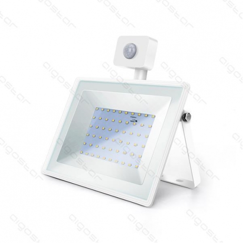 Obrázok pre LED reflektor biely 50W/4500lm , so senzorom , Neutrálna biela