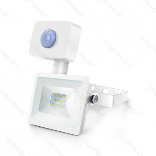 Obrázok pre LED reflektor biely 10W/900lm , so senzorom , Studená biela