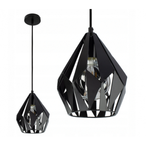 Obrázok pre Loft Závesný luster 1xE27/230V/Čierna