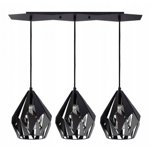 Obrázok pre Loft Závesný luster 3xE27/230V/Čierna