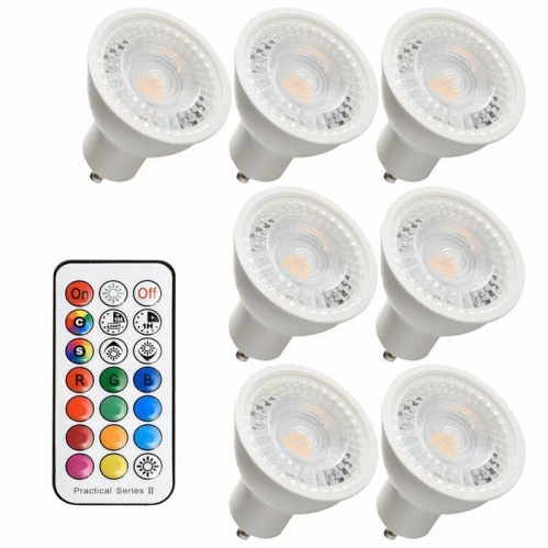 Obrázok pre Sada 7ks LED žiarovka GU10 3,7W/300lm , RGBNW s diaľkovým ovládaním
