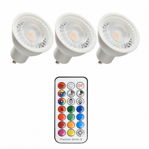 Obrázok pre Sada 3ks LED žiarovka GU10 3,7W/300lm , RGBNW s diaľkovým ovládaním