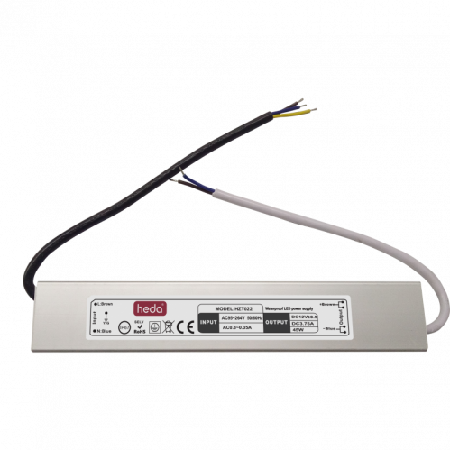 Obrázok pre Vodeodolný napájací zdroj pre LED pásy - 12V/45W , IP67
