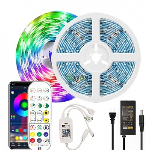 Obrázok pre SMART KOMPLET RGB LED pás vodeodolný IP65 , RGBled5050 - 5m + zásuvkový napájací zdroj 12V , 3A + music ovládanie 