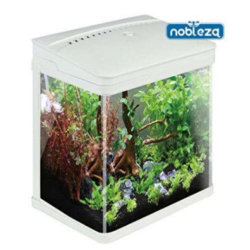 Obrázok pre Akvárium mini 14L , biele s LED osvetlením a filtrom